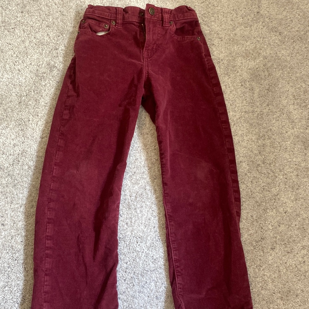 Jcrew burgundy red corduroy stretch pants boys size 7
